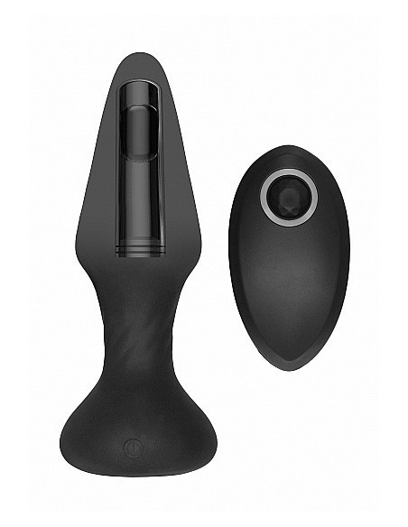 Wibrujący korek analny NO. 81 - Rechargeable Remote Controlled Self Penetrating Butt Pl - Kulki i korki analne wibrujące - 1