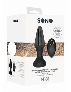 Wibrujący korek analny NO. 81 - Rechargeable Remote Controlled Self Penetrating Butt Pl - Kulki i korki analne wibrujące - 1 2