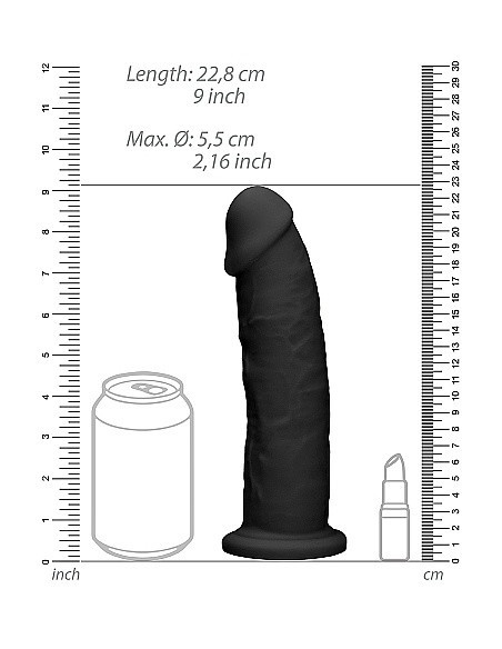 Realistyczne Dildo Silicone Without Balls - 22,8 Cm - Black - Dilda realistyczne - 9