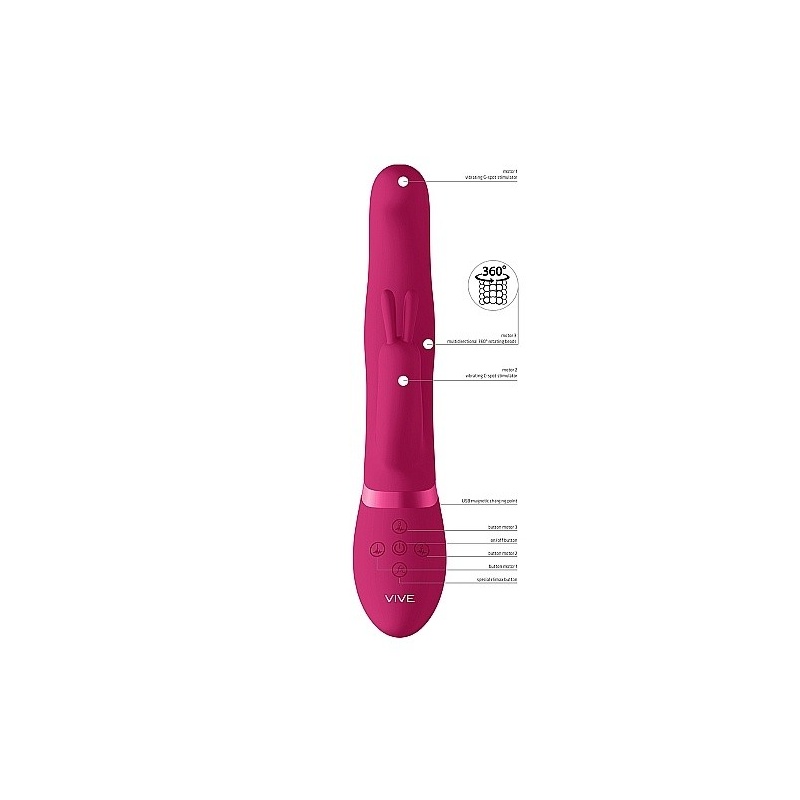 Wibrator Króliczek Izara - Rotating Beads Rabbit - Różowy - 3