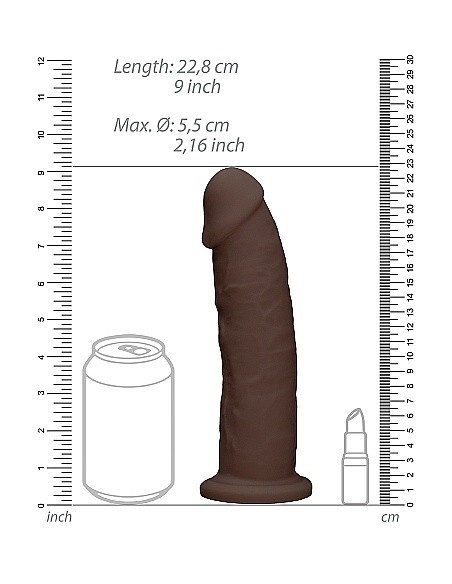 Realistyczne Dildo Silicone Without Balls - 22,8 Cm - Brown - Dilda realistyczne - 9