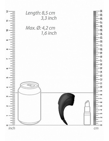 Pierścien erekcyjny wibrujący C-spot Massager - Czarny - Pierścienie erekcyjne wibrujące - 3