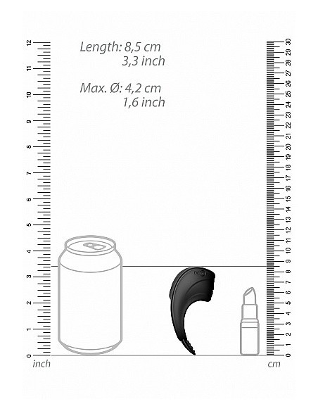 Pierścien erekcyjny wibrujący C-spot Massager - Czarny - Pierścienie erekcyjne wibrujące - 3