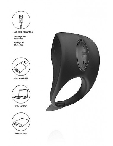 Pierścien erekcyjny wibrujący C-spot Massager - Czarny - Pierścienie erekcyjne wibrujące - 9