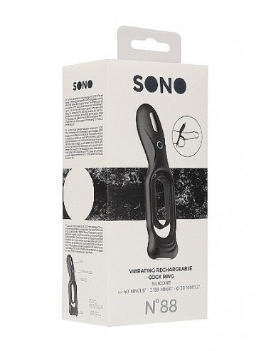 Pierścien erekcyjny wibrujący N0. 88 Rechargeable Czarny - Pierścienie erekcyjne wibrujące - 2