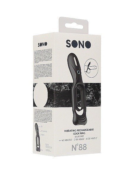 Pierścien erekcyjny wibrujący N0. 88 Rechargeable Czarny - Pierścienie erekcyjne wibrujące - 2