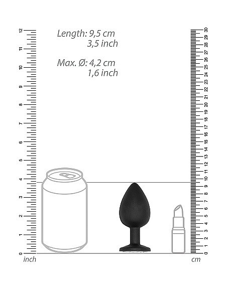 Korek analny zatyczka N0. 91 - Self Penetrating Butt Plug - Black - Korki analne silikonowe - 4