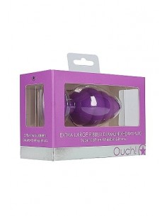 Korek analny Extra Large Ribbed Diamond Heart Plug - Purple - Korki analne silikonowe - 1 2