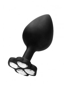 Korek analny Large Lucky Diamond Butt Plug - Black - Korki analne silikonowe - 1