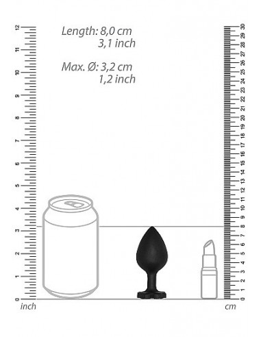 Korek analny Large Lucky Diamond Butt Plug - Black - Korki analne silikonowe - 3