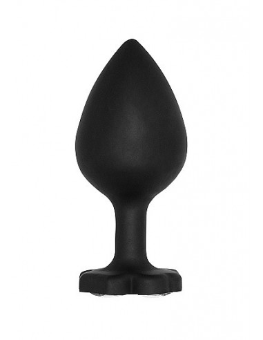 Korek analny Large Lucky Diamond Butt Plug - Black - Korki analne silikonowe - 4