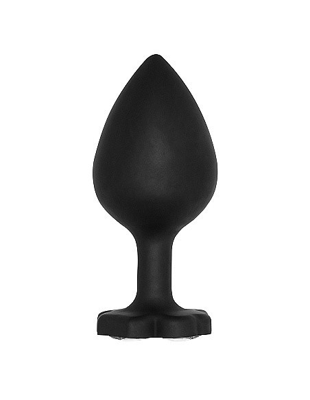 Korek analny Large Lucky Diamond Butt Plug - Black - Korki analne silikonowe - 4