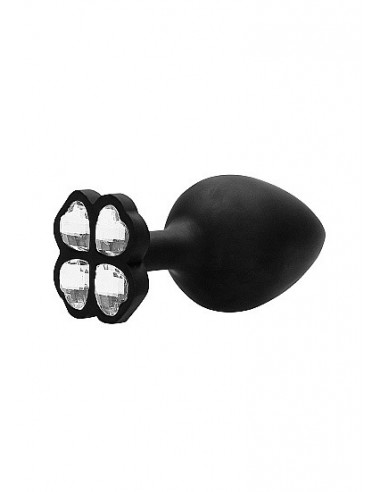 Korek analny Large Lucky Diamond Butt Plug - Black - Korki analne silikonowe - 5