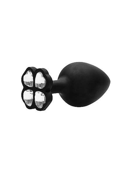 Korek analny Large Lucky Diamond Butt Plug - Black - Korki analne silikonowe - 5