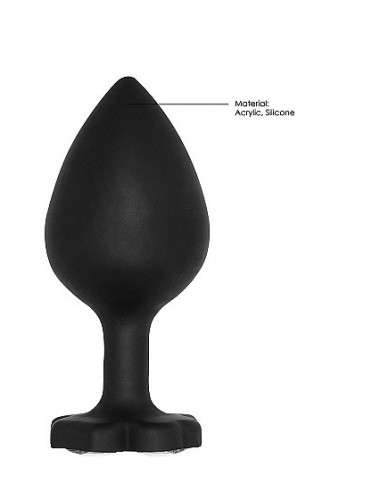 Korek analny Large Lucky Diamond Butt Plug - Black - Korki analne silikonowe - 7