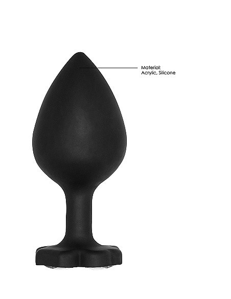 Korek analny Large Lucky Diamond Butt Plug - Black - Korki analne silikonowe - 7