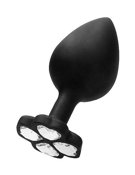 Korek analny Extra Large Lucky Diamond Butt Plug - Black - Korki analne silikonowe - 1