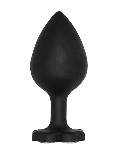 Korek analny Extra Large Lucky Diamond Butt Plug - Black - Korki analne silikonowe - 4