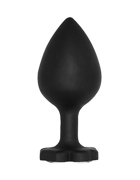 Korek analny Extra Large Lucky Diamond Butt Plug - Black - Korki analne silikonowe - 4