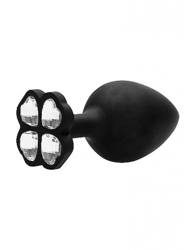 Korek analny Extra Large Lucky Diamond Butt Plug - Black - Korki analne silikonowe - 5