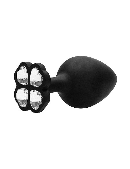 Korek analny Extra Large Lucky Diamond Butt Plug - Black - Korki analne silikonowe - 5
