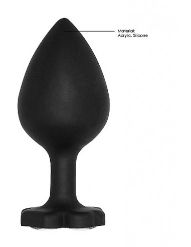 Korek analny Extra Large Lucky Diamond Butt Plug - Black - Korki analne silikonowe - 7