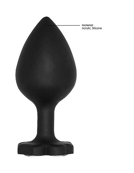 Korek analny Extra Large Lucky Diamond Butt Plug - Black - Korki analne silikonowe - 7