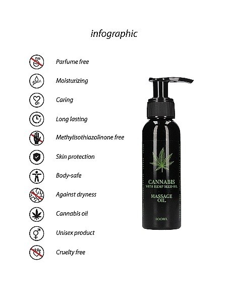 Olejek do masażu Cannabis With Hemp Seed Oil 100 ml - Olejki i żele do masażu - 5