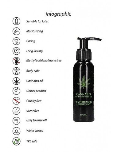 Wodny lubrykant Cannabis With Hemp Seed Oil 100 ml - Lubrykanty do seksu klasycznego - 5