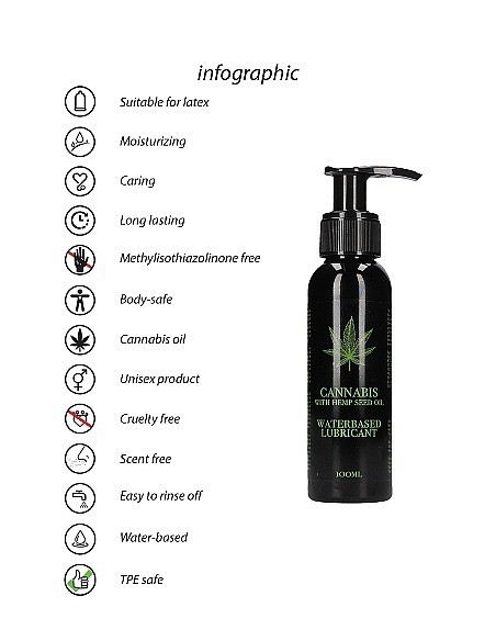 Wodny lubrykant Cannabis With Hemp Seed Oil 100 ml - Lubrykanty do seksu klasycznego - 5