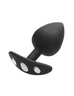 Zatyczka analna z uchwytem Extra Large Diamond Butt Plug With Handle - Black - Korki analne silikonowe - 1