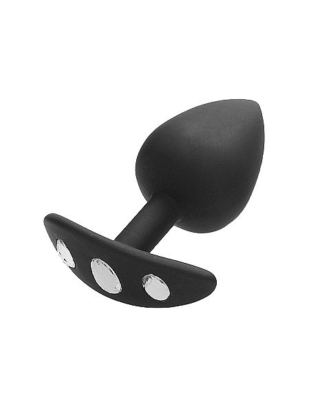 Zatyczka analna z uchwytem Extra Large Diamond Butt Plug With Handle - Black - Korki analne silikonowe - 1
