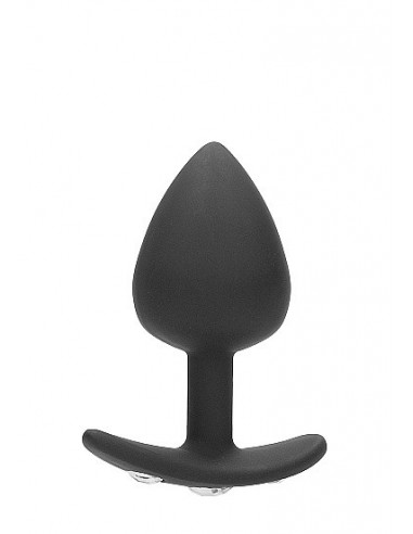 Zatyczka analna z uchwytem Extra Large Diamond Butt Plug With Handle - Black - Korki analne silikonowe - 6