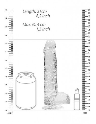 Realistyczne Dildo 8" / 20 Cm With Balls - Transparent - Dilda realistyczne - 4