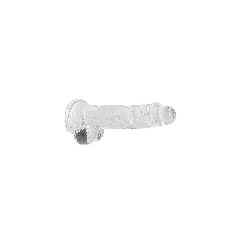 Dildo realistyczne z jądrami REALROCK CRYSTAL CLEAR - przezroczyste, z przyssawką, 21 cm - 7