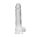 Realistyczne Dildo 9" / 23 cm With Balls - Transparent - 3