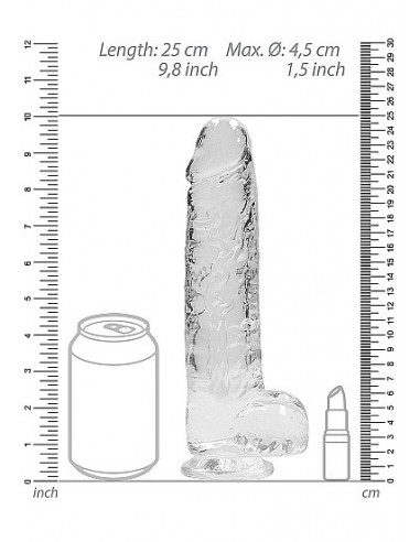 Realistyczne Dildo 9" / 23 Cm With Balls - Transparent - Dilda realistyczne - 4