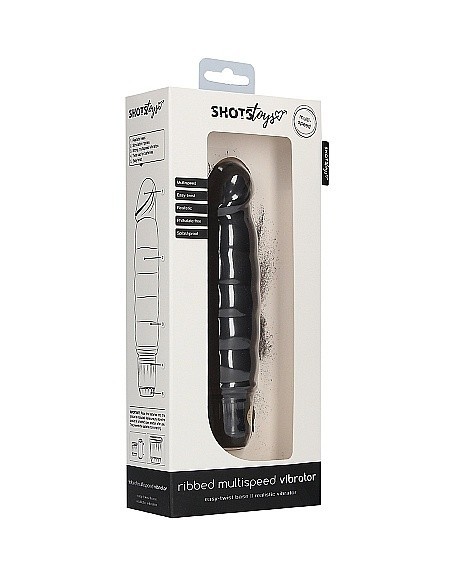 Wibrator Ribbed Multispeed Vibrator - Black - Wibratory Klasyczne - 2