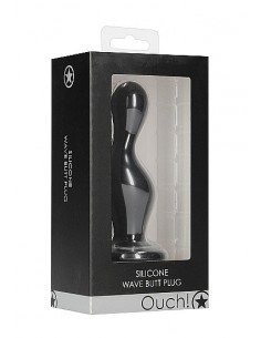 Korek analny zatyczka Wave Butt Plug - Black - Korki analne silikonowe - 1 2