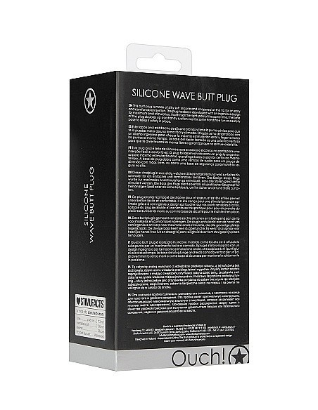 Korek analny zatyczka Wave Butt Plug - Black - Korki analne silikonowe - 3