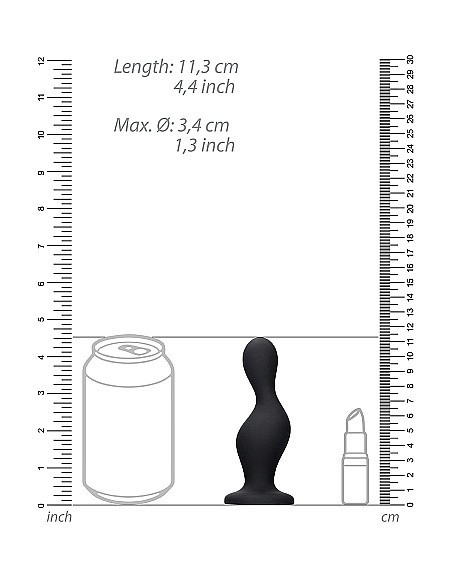 Korek analny zatyczka Wave Butt Plug - Black - Korki analne silikonowe - 4