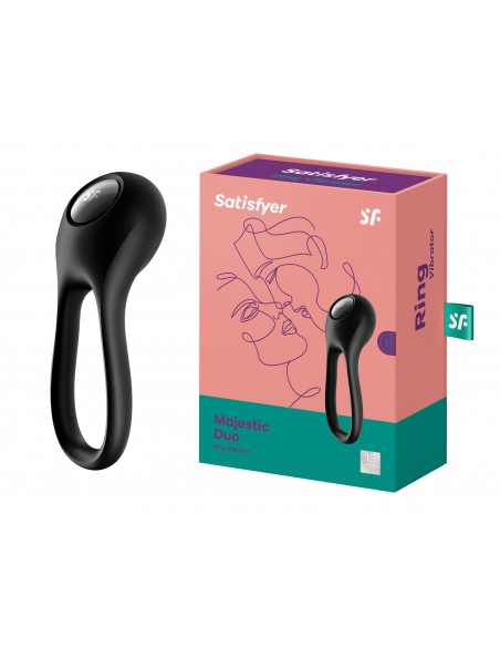 Pierścień erekcyjny wibrujący Majestic Duo (Czarny) - Pierścienie erekcyjne wibrujące - 4