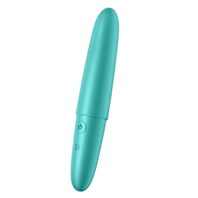 Ultra Power Bullet 6 (Turquoise) - stymulator łechtaczkowy z silikonu przyjaznego dla ciała, 5 prędkości i 7 wzorców, wodoodporn - 1