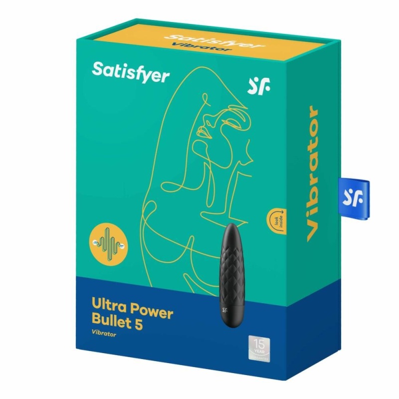 Uroczy mini wibrator Ultra Power - Mini 5 (Czarny) - 6