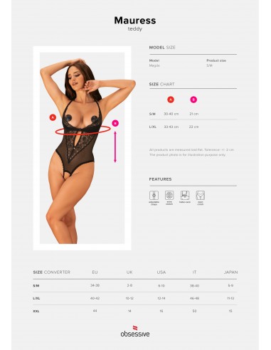 Mauress body otwarte czarne  S/M - Body - 7