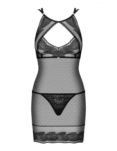 Allastia koszulka i string czarna  S/M - Koszule nocne - 5