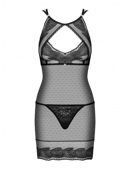 Allastia koszulka i string czarna  S/M - Koszule nocne - 5