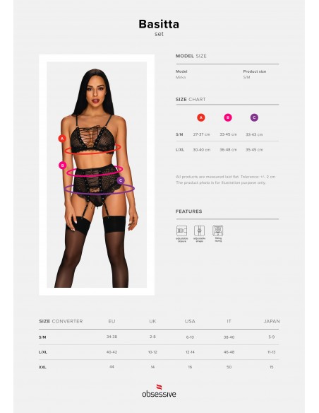 Basitta komplet 3-częściowy  S/M - Komplety bielizny erotycznej - 7
