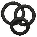 Lust 3 Cock Rings black – zestaw 3 silikonowych pierścieni uciskowych na prącie o średnicach 2,6 / 3,0 / 3,5 cm - 1