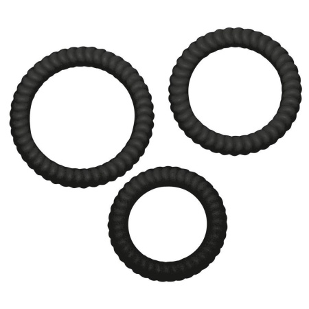 Lust 3 Cock Rings black – zestaw 3 silikonowych pierścieni uciskowych na prącie o średnicach 2,6 / 3,0 / 3,5 cm - 3